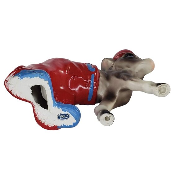 Vintage Japan Donkey Figurine In Red Pants Hat Blue Shoes Anthropomorphic - Picture 6 of 8